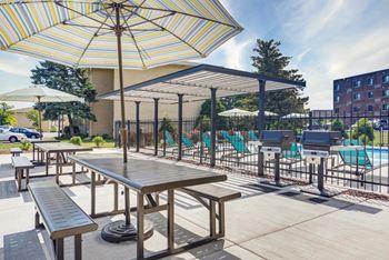 Outdoor patio with grills